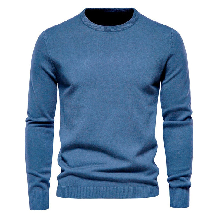 Menns Slim Pullover - Varm O-hals Genser