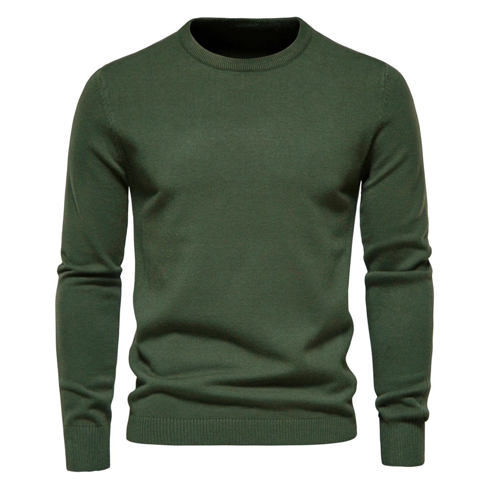 Menns Slim Pullover - Varm O-hals Genser