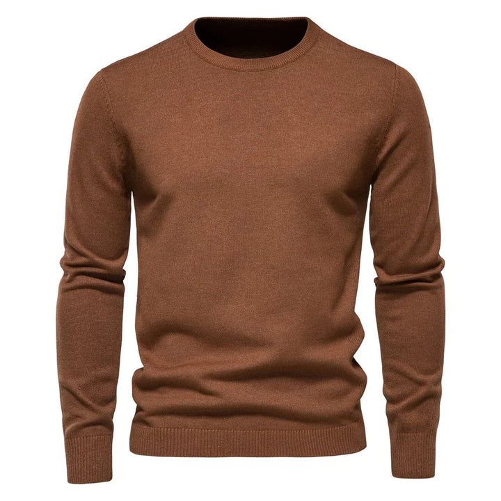 Menns Slim Pullover - Varm O-hals Genser