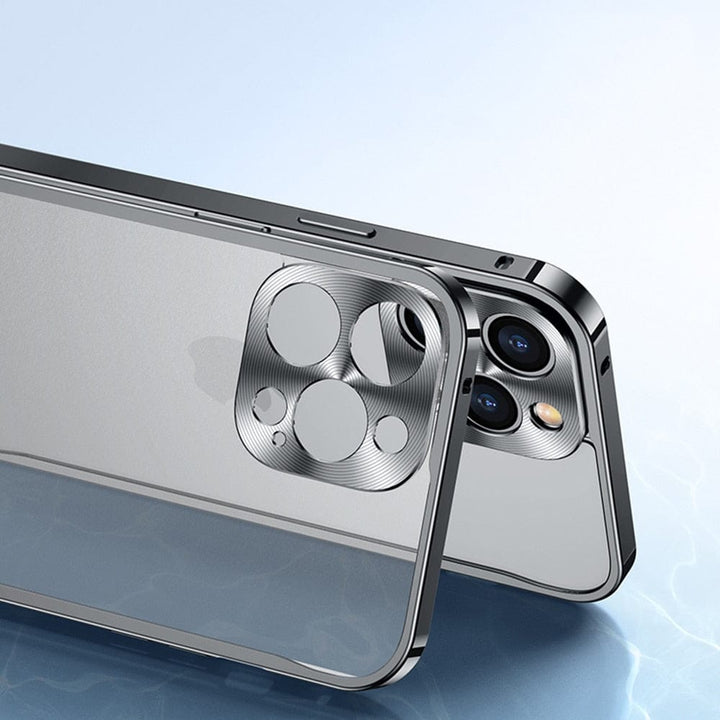 Minimalistisk aluminiumsramme til iPhone med støtbeskyttelse