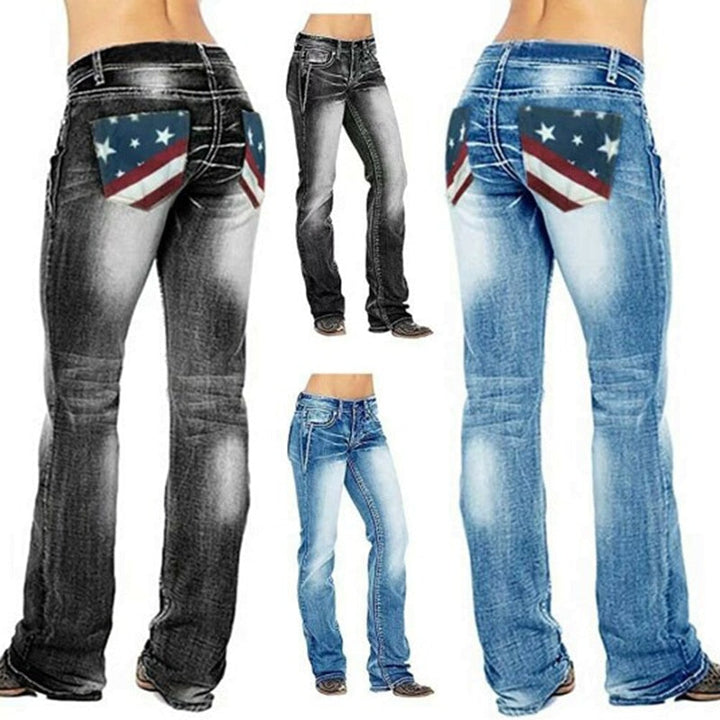 Dame Bootcut Denimjeans med Komfortabel Passform