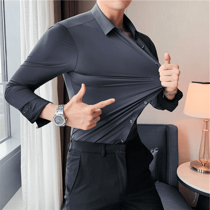 Herre Moderne Stretchskjorte for Elegant Komfort