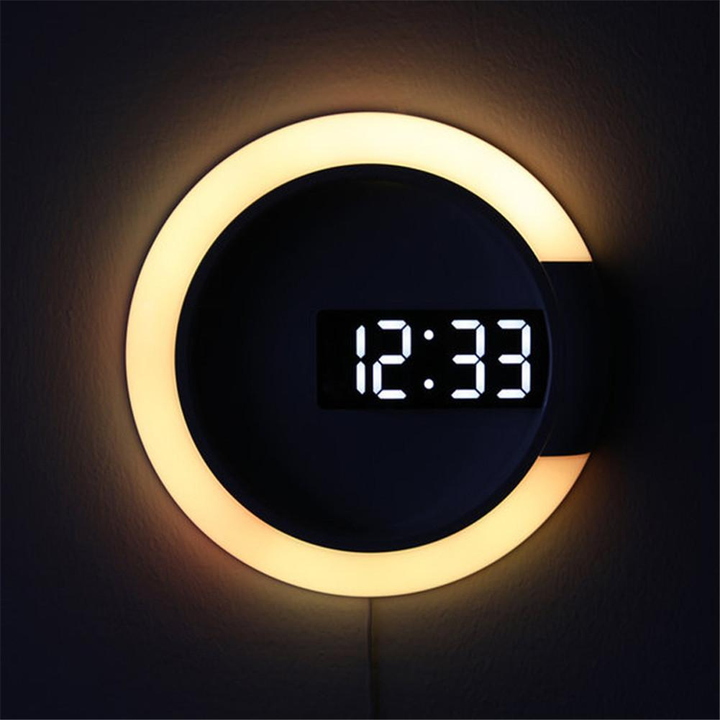 Moderne LED Veggklokke for Tidløs Stil og Funksjonalitet