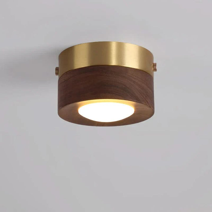 Taklampe med Varm LED &amp; Elegant Valnøtt-Look