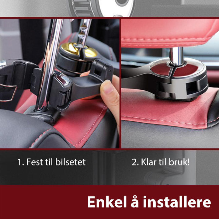 Bilsetekrok - Multifunksjonell | Enkel Montering | Roterbar