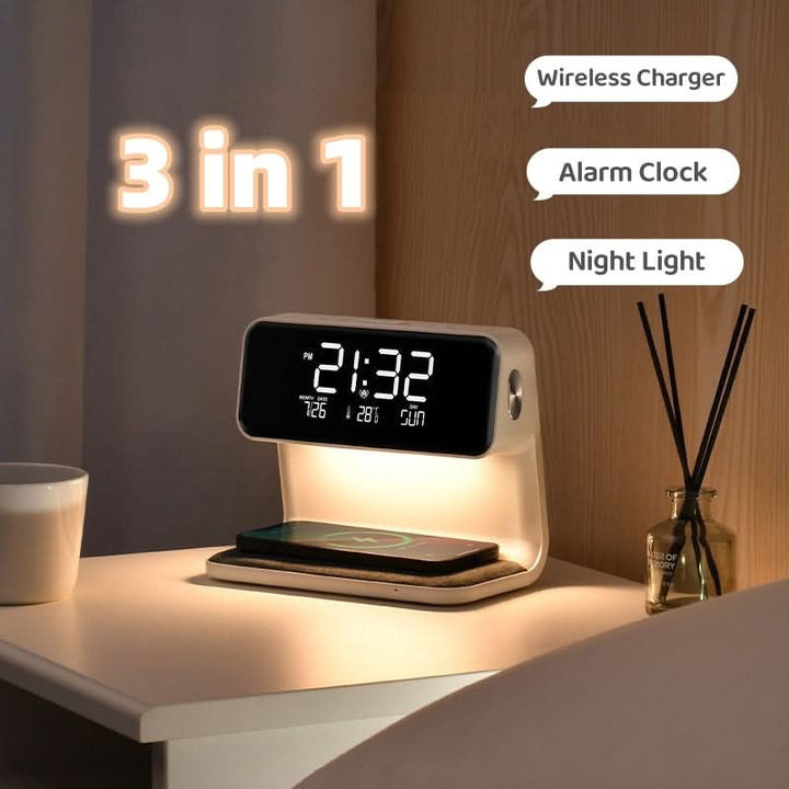 Multifunksjonell Nattbordslampe med Trådløs Lader
