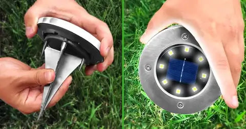 Utendørs Solardisk Lys med 8 LED – Skap Stemning &amp; Sikkerhet i Hagen