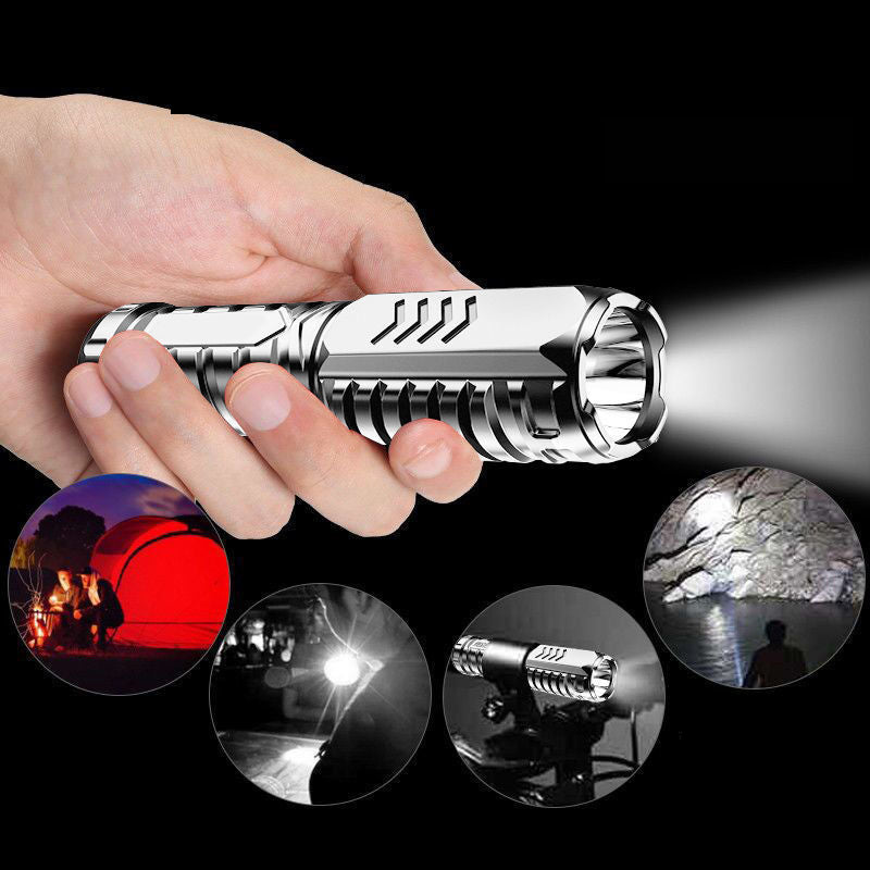 Oppladbar LED Lommelykt - Vanntett | 3 Lysmoduser