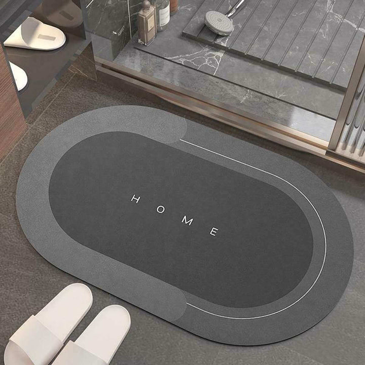 Oval Hurtigtørkende Gulvmatte med Sklisikker Bakside
