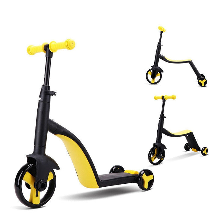 3-i-1 Barnescooter: Balanse-, Trehjulssykkel &amp; Sparkesykkel