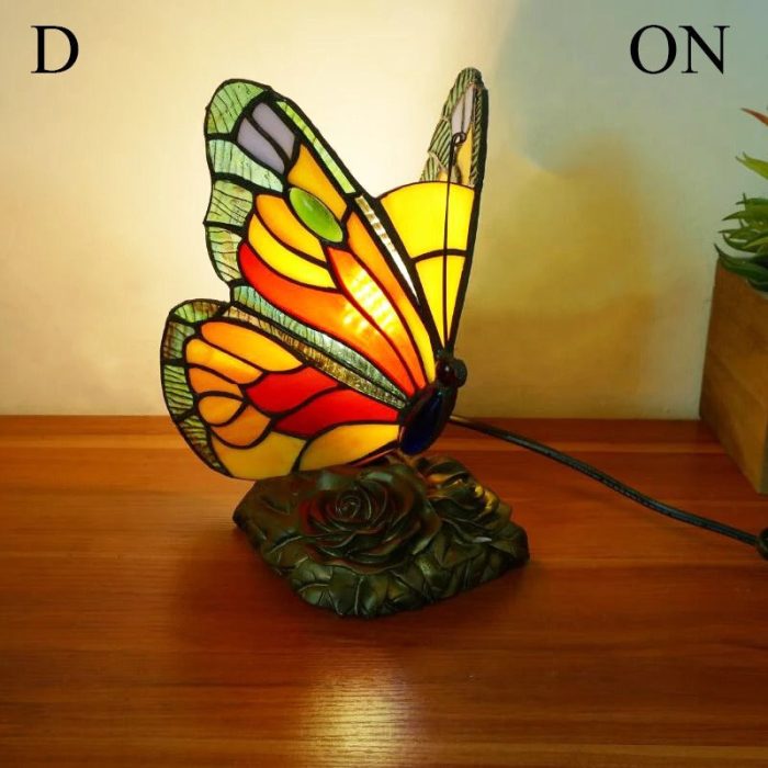 Elegant Retro Sommerfugl Bordlampe