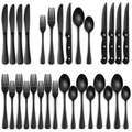 Bestikksett 24 Deler Sort – Moderne Design for 4 Personer