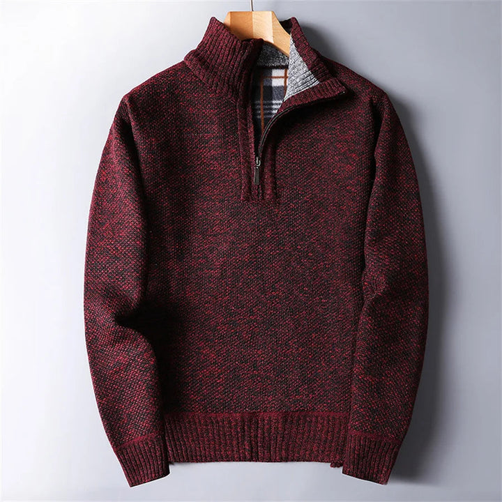 Herre Genser Half Zip Høy Nakke med Glidelås