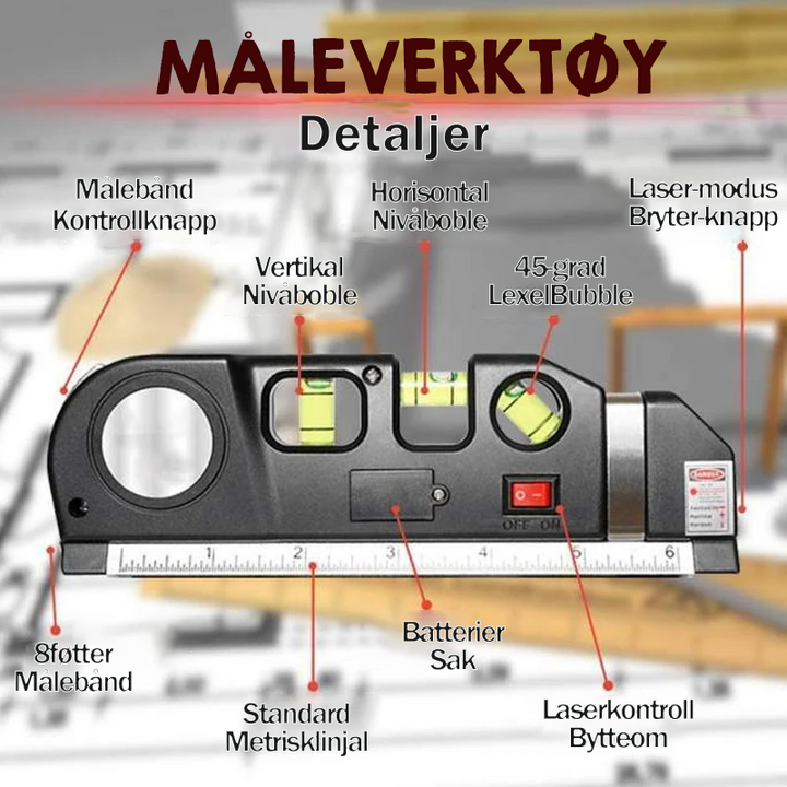 Multifunksjonslasernivå - Presis Måling | Verktøy