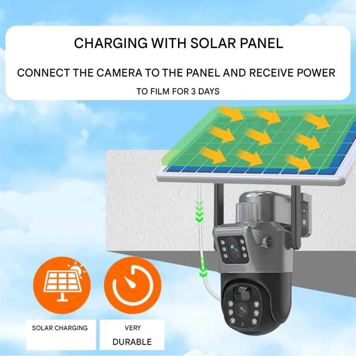Trådløst 4K Sikkerhetskamera med Solcellepanel for Hjem og Hage