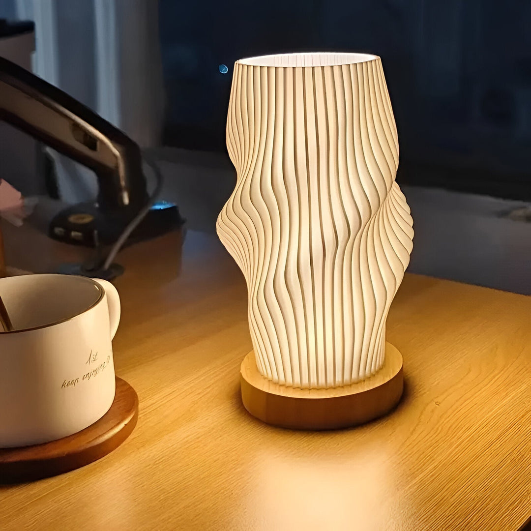 Unik 3D Bølge Bordlampe for Moderne Stue og Soverom