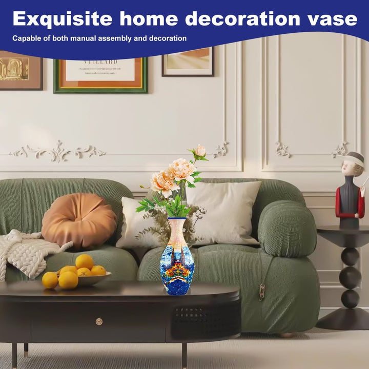 3D Puslespillvase for Hjemmet – Unik og Kreativ Blomsterdekorasjon