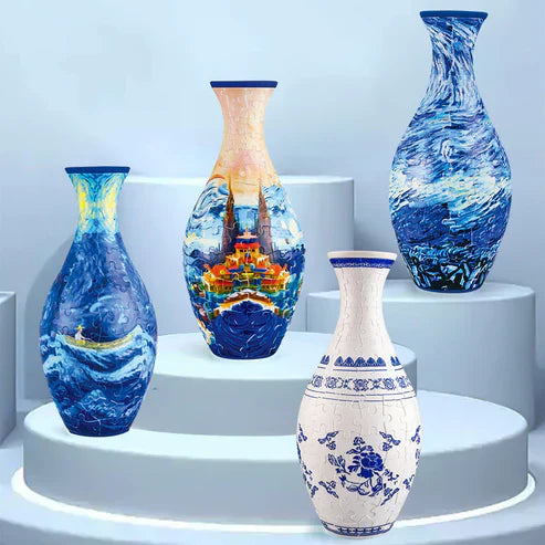3D Puslespillvase for Hjemmet – Unik og Kreativ Blomsterdekorasjon