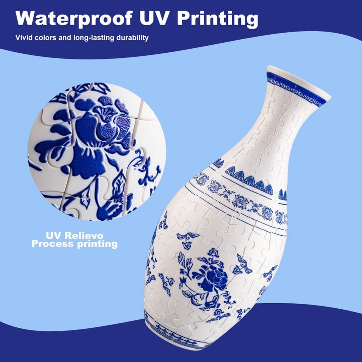 3D Puslespillvase for Hjemmet – Unik og Kreativ Blomsterdekorasjon