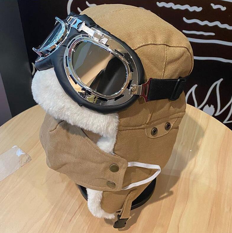 Unisex Pilotlue med briller - Klassisk Trapper Hatt