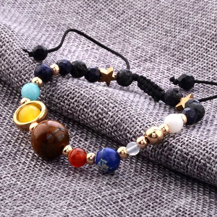 Unisex Solsystem Armbånd med Natursteiner