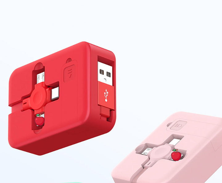 Universal 3-i-1 Teleskopisk Ladekabel med Telefonholder