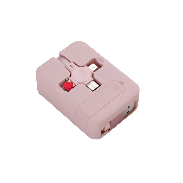 Universal 3-i-1 Teleskopisk Ladekabel med Telefonholder