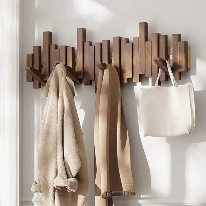 Elegant Veggmontert Kleshenger med Sammenleggbare Magnetiske Kroker