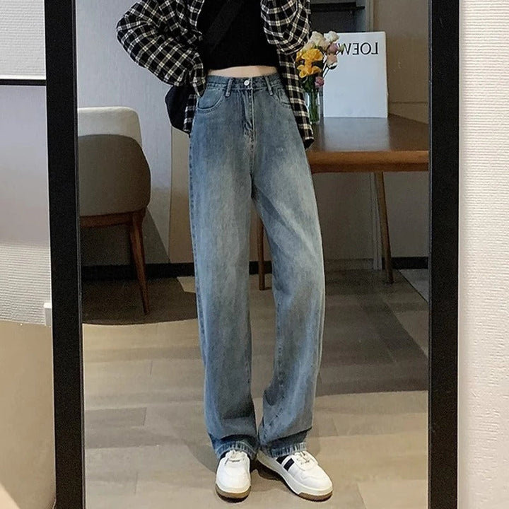 Vintage Vidbeinsjeans for Dame med Høy Midje