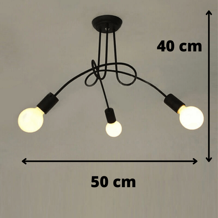 Vintage Sputnik Taklampe med Tre Lys